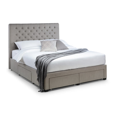 Wilton 4 Drawer 135cm Double Bed - Grey Linen