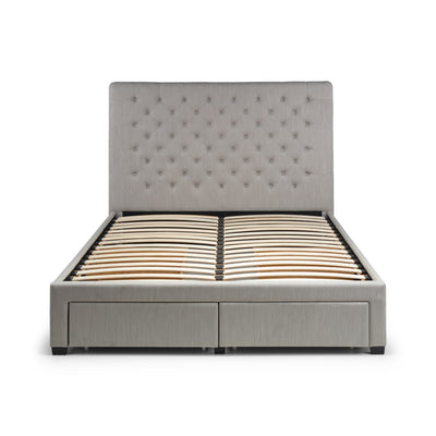 Wilton 4 Drawer 135cm Double Bed - Grey Linen