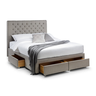 Wilton 4 Drawer 150cm King Bed - Grey Linen