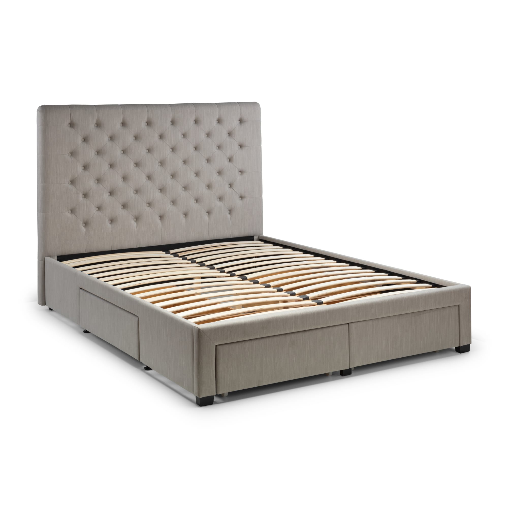 Wilton 4 Drawer 150cm King Bed - Grey Linen