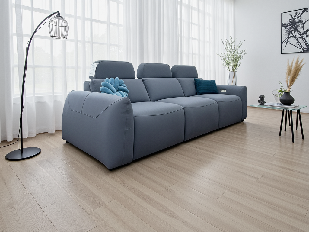 Primrose Electric Recliner Sofa Grey 3 Seater