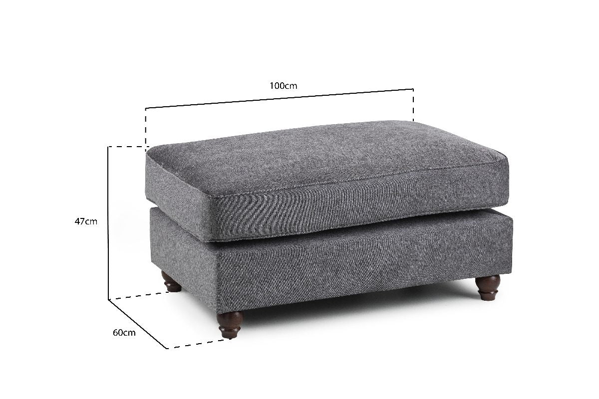 Windsor Fullback Sofa Stone Footstool