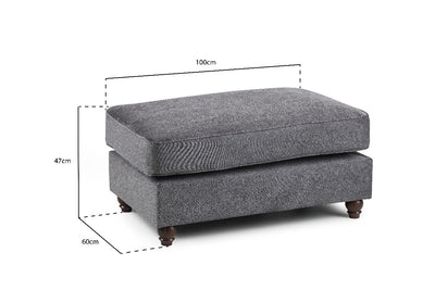 Windsor Fullback Sofa Stone Footstool