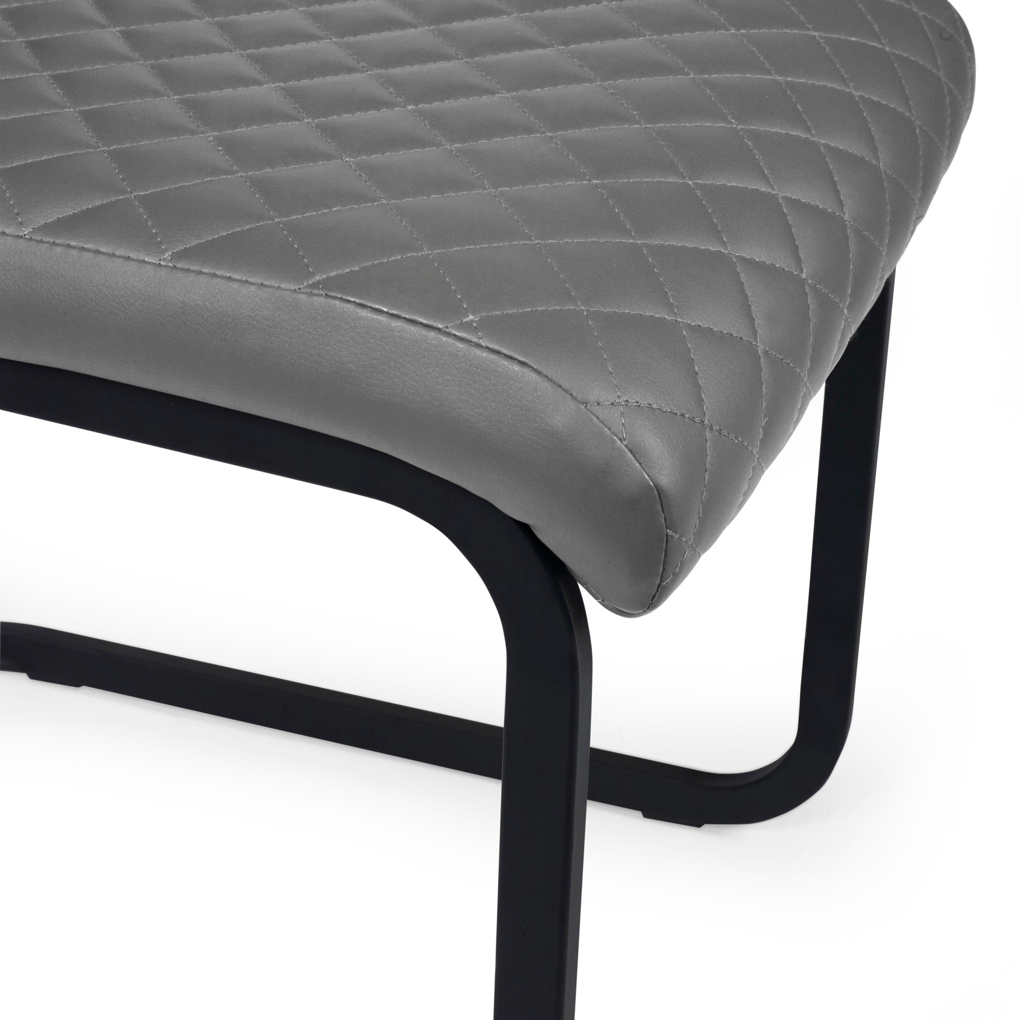 Set of 4 Xavier Grey Upholstered Cantilever Dining Chairs