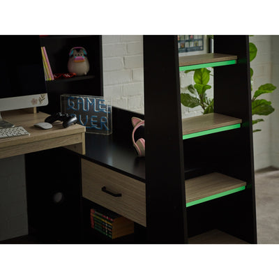 Blaze Gaming Highsleeper - Black And Pale Wood - Cozyo