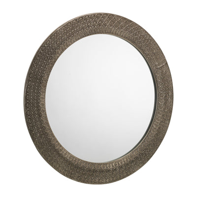 Cadence Large Round Pewter Wall Mirror - Cozyo
