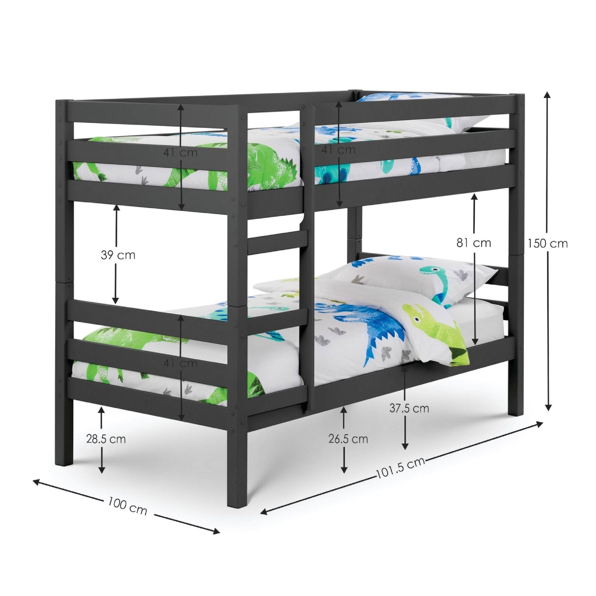 Camden Bunk Bed Anthracite - Cozyo