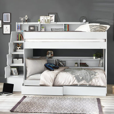 Camelot Staircase Bunk All White - Cozyo