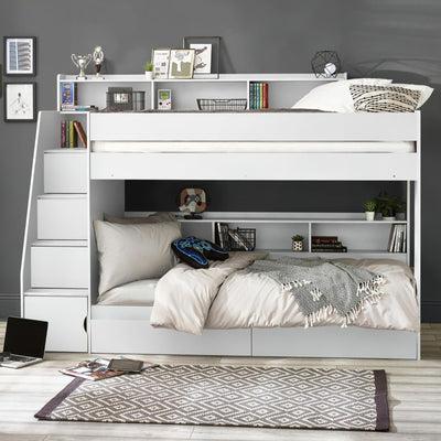 Camelot Staircase Bunk All White - Cozyo
