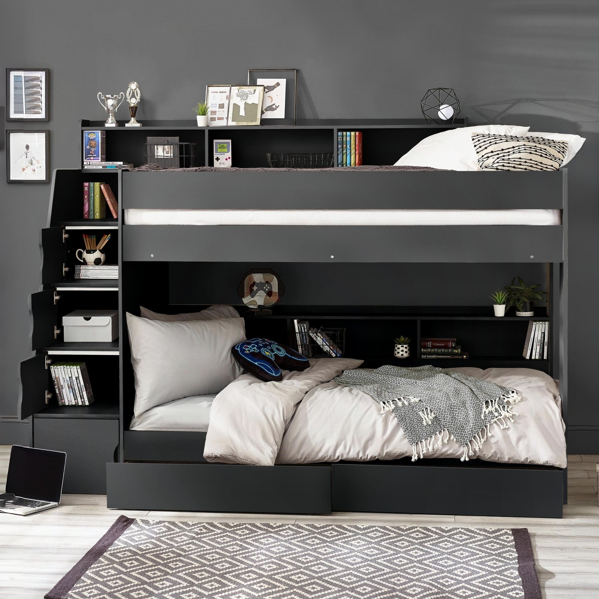 Camelot Staircase Bunk Anthracite - Cozyo