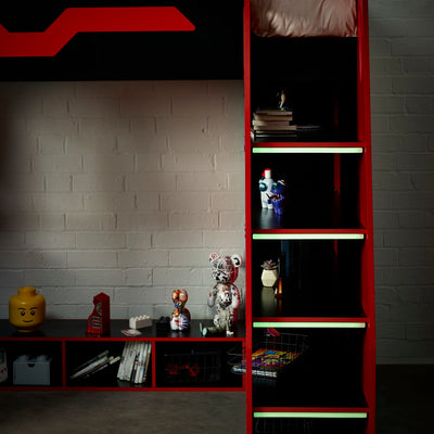 Eagle Single 90cm Gaming Highsleeper - Black and Red - Cozyo