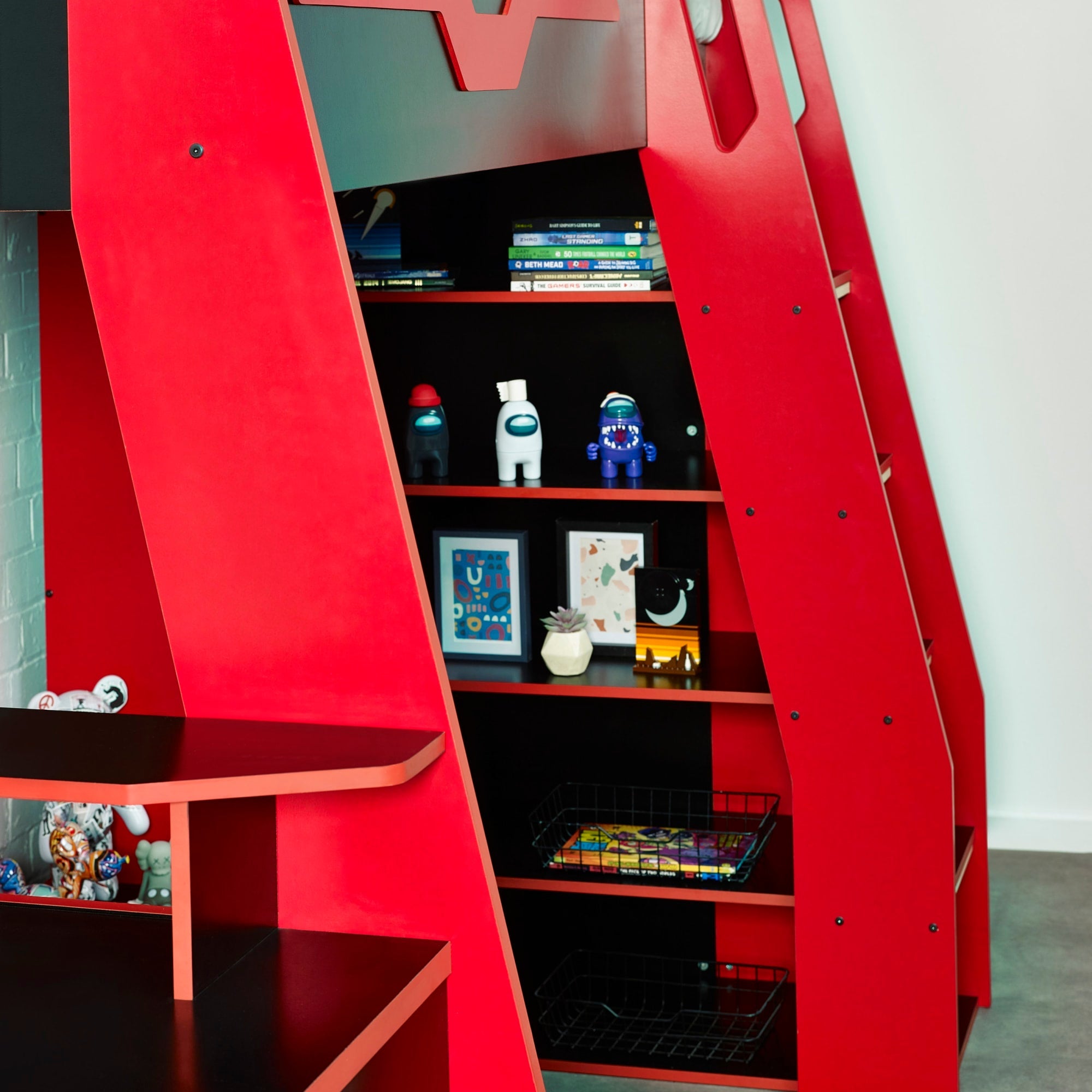 Eagle Single 90cm Gaming Highsleeper - Black and Red - Cozyo
