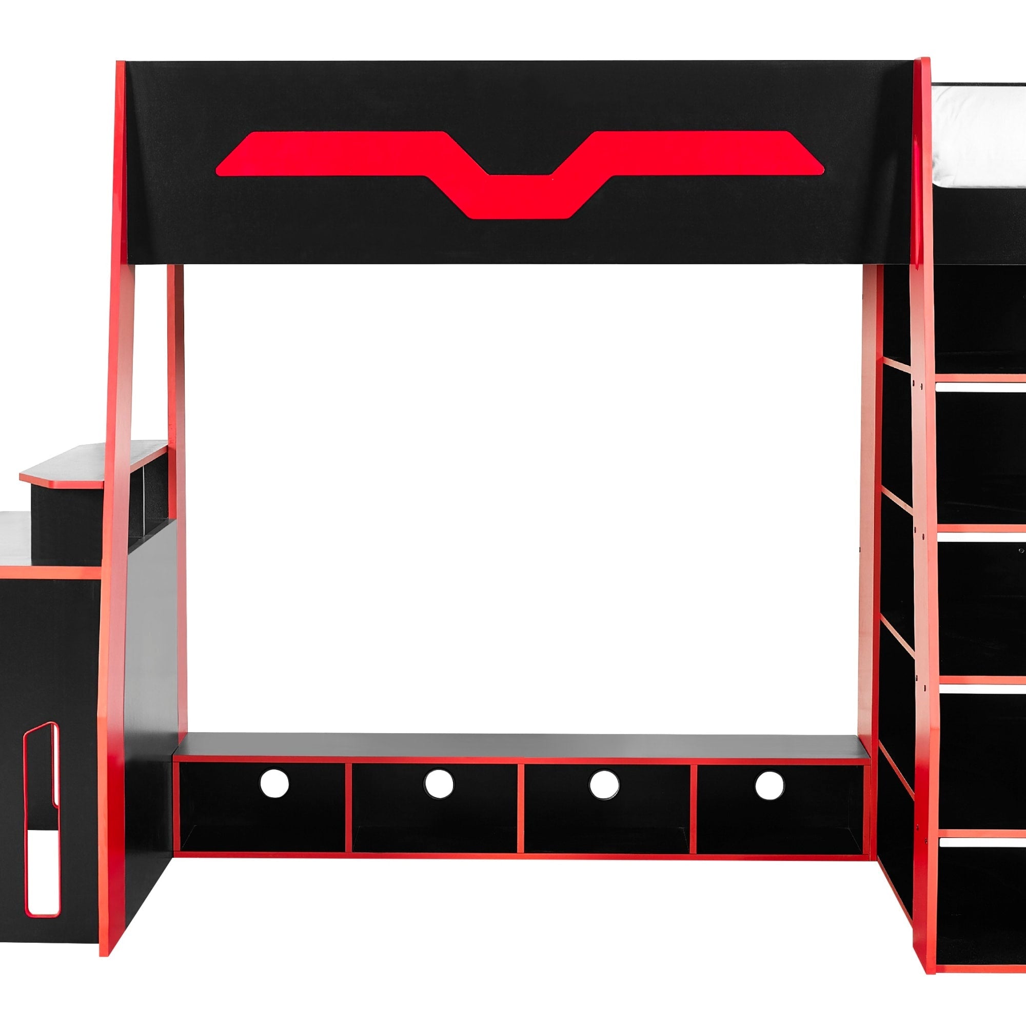 Eagle Single 90cm Gaming Highsleeper - Black and Red - Cozyo