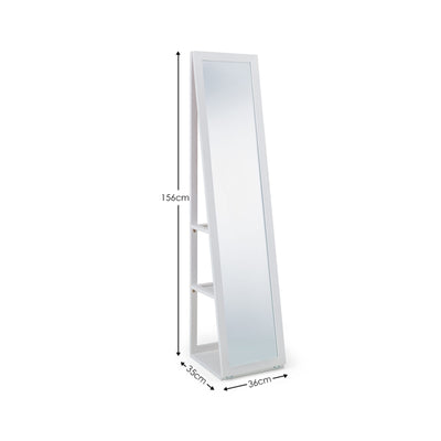 Fresco White Storage Mirror - Cozyo