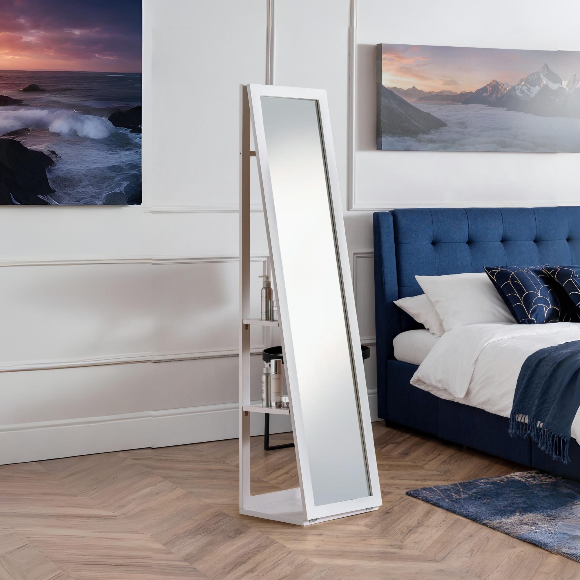 Fresco White Storage Mirror - Cozyo