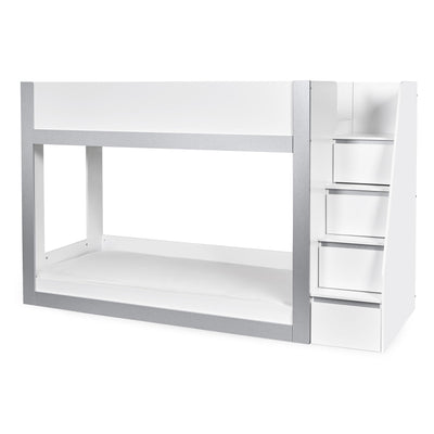 Gaia 90cm Single Bunk Bed - White and Silver - Cozyo