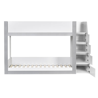 Gaia 90cm Single Bunk Bed - White and Silver - Cozyo