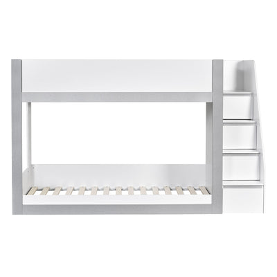 Gaia 90cm Single Bunk Bed - White and Silver - Cozyo