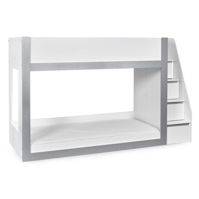 Gaia 90cm Single Bunk Bed - White and Silver - Cozyo