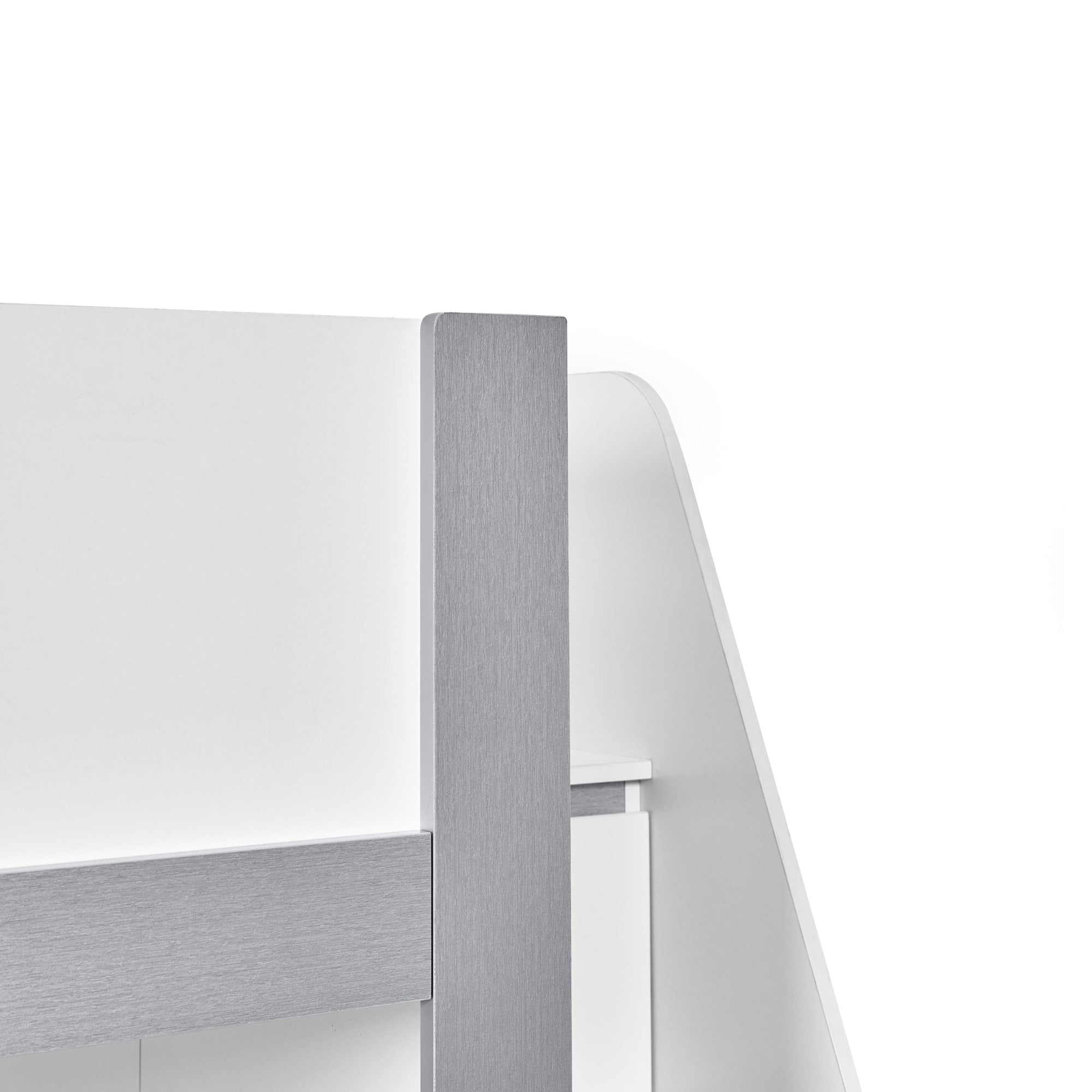 Gaia 90cm Single Bunk Bed - White and Silver - Cozyo