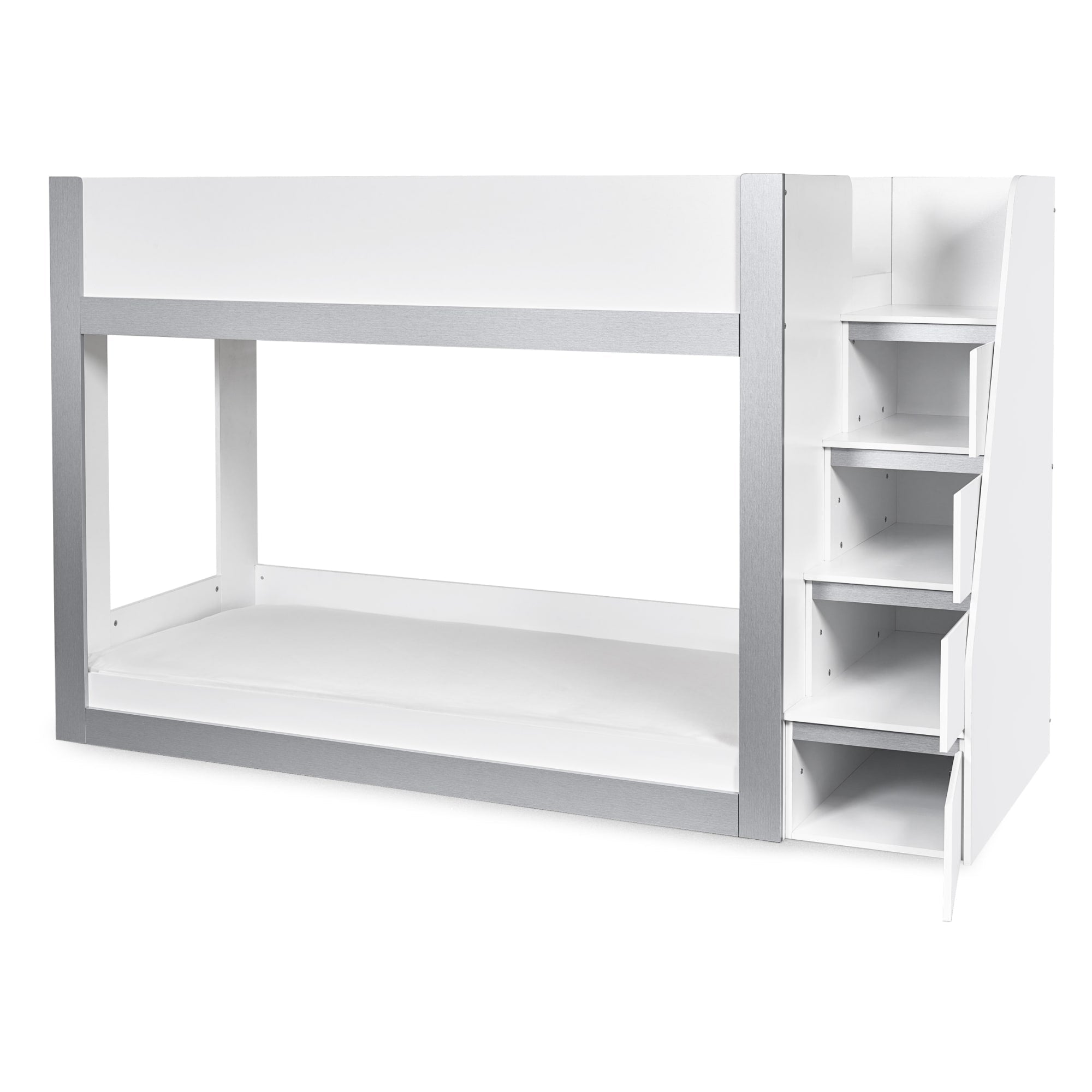 Gaia 90cm Single Bunk Bed - White and Silver - Cozyo