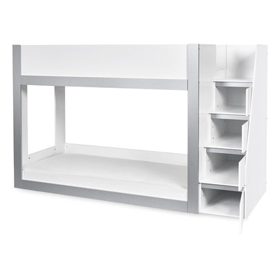 Gaia 90cm Single Bunk Bed - White and Silver - Cozyo