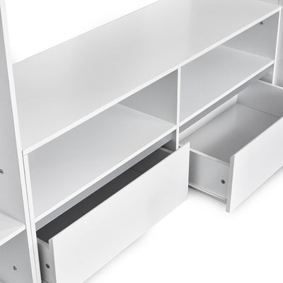 Gaia 90cm Single Highsleeper TV Bed - White and Silver - Cozyo