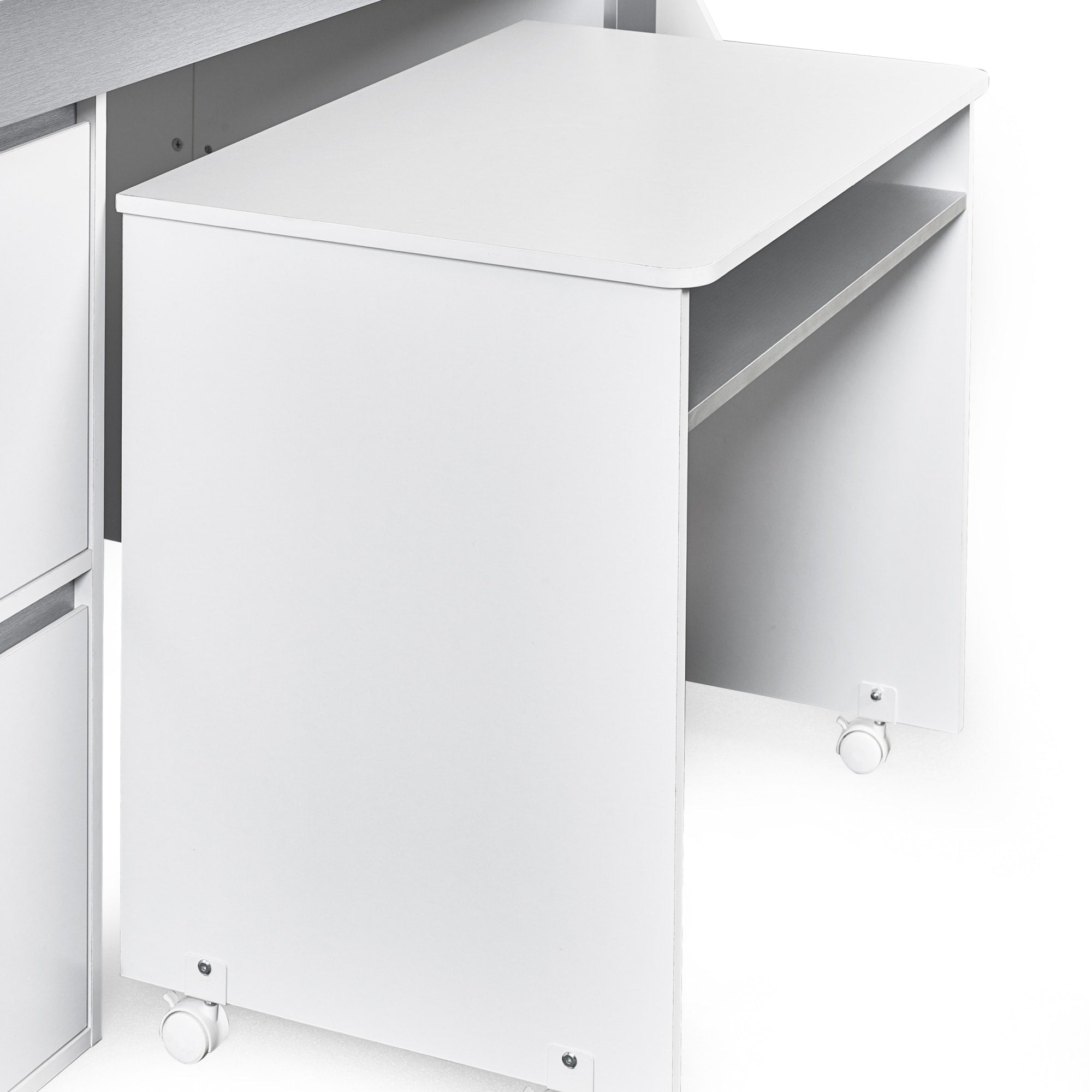 Gaia 90cm Single Midsleeper - White and Silver - Cozyo