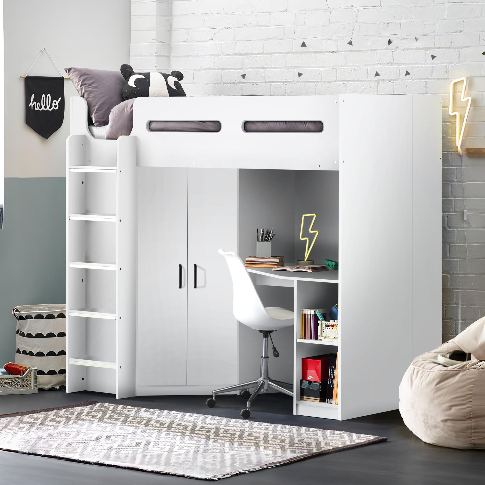 Hercules High Sleeper - All White - Cozyo