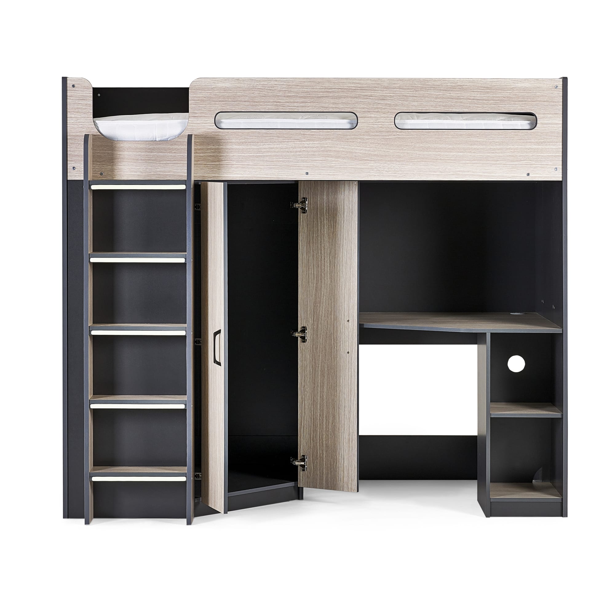 Hercules High Sleeper - Woodgrain & Anthracite - Cozyo