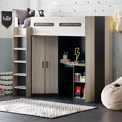Hercules High Sleeper - Woodgrain & Anthracite - Cozyo
