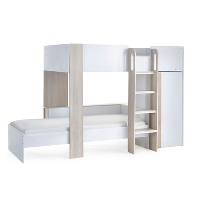 Horizon Bunk Bed - Pale Wood And White - Cozyo