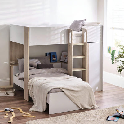 Horizon Bunk Bed - Pale Wood And White - Cozyo