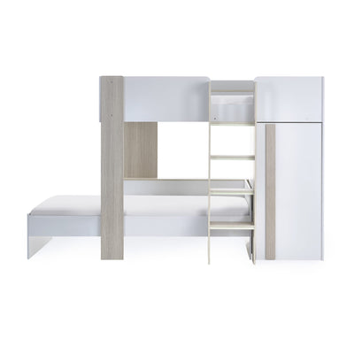 Horizon Bunk Bed - Pale Wood And White - Cozyo