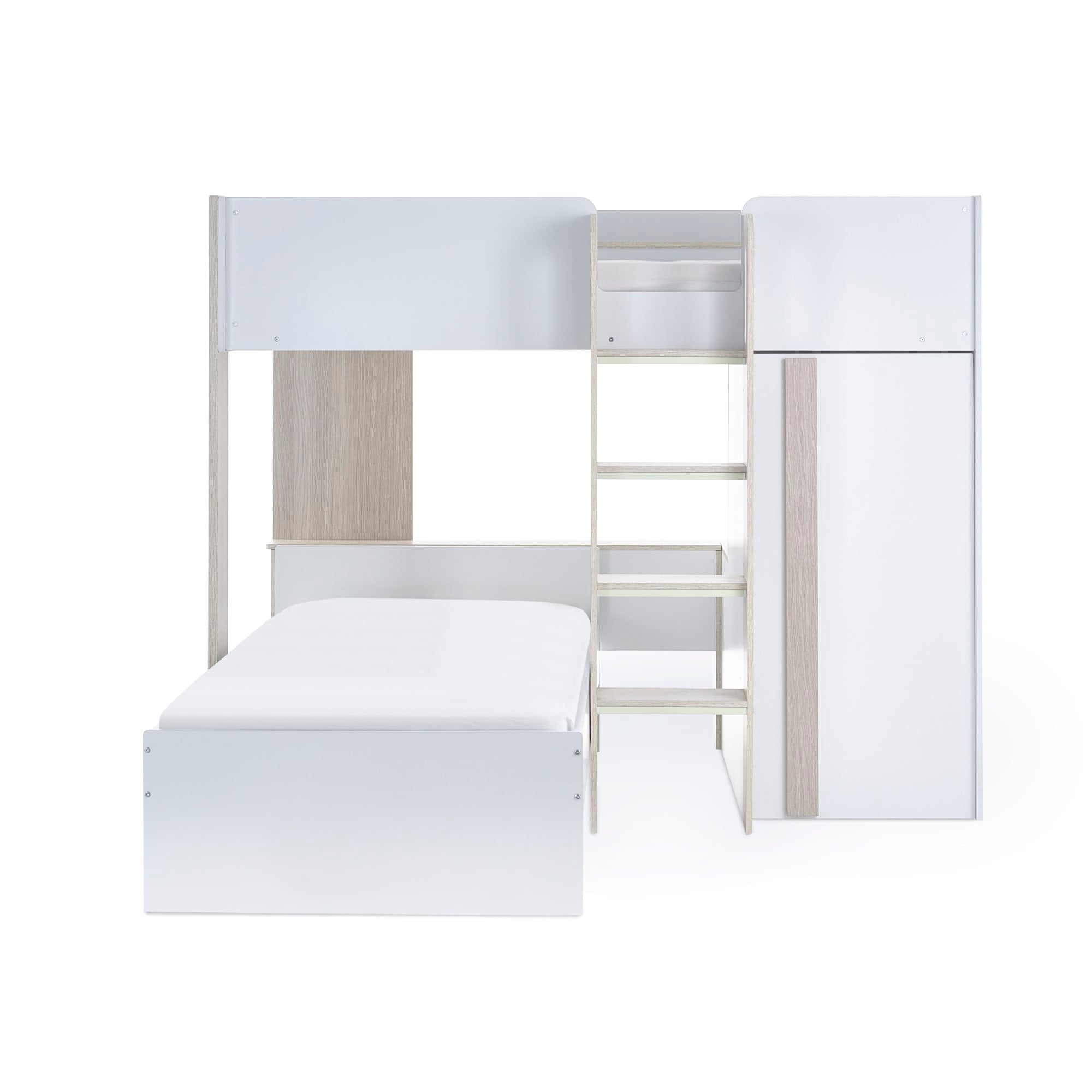 Horizon Bunk Bed - Pale Wood And White - Cozyo