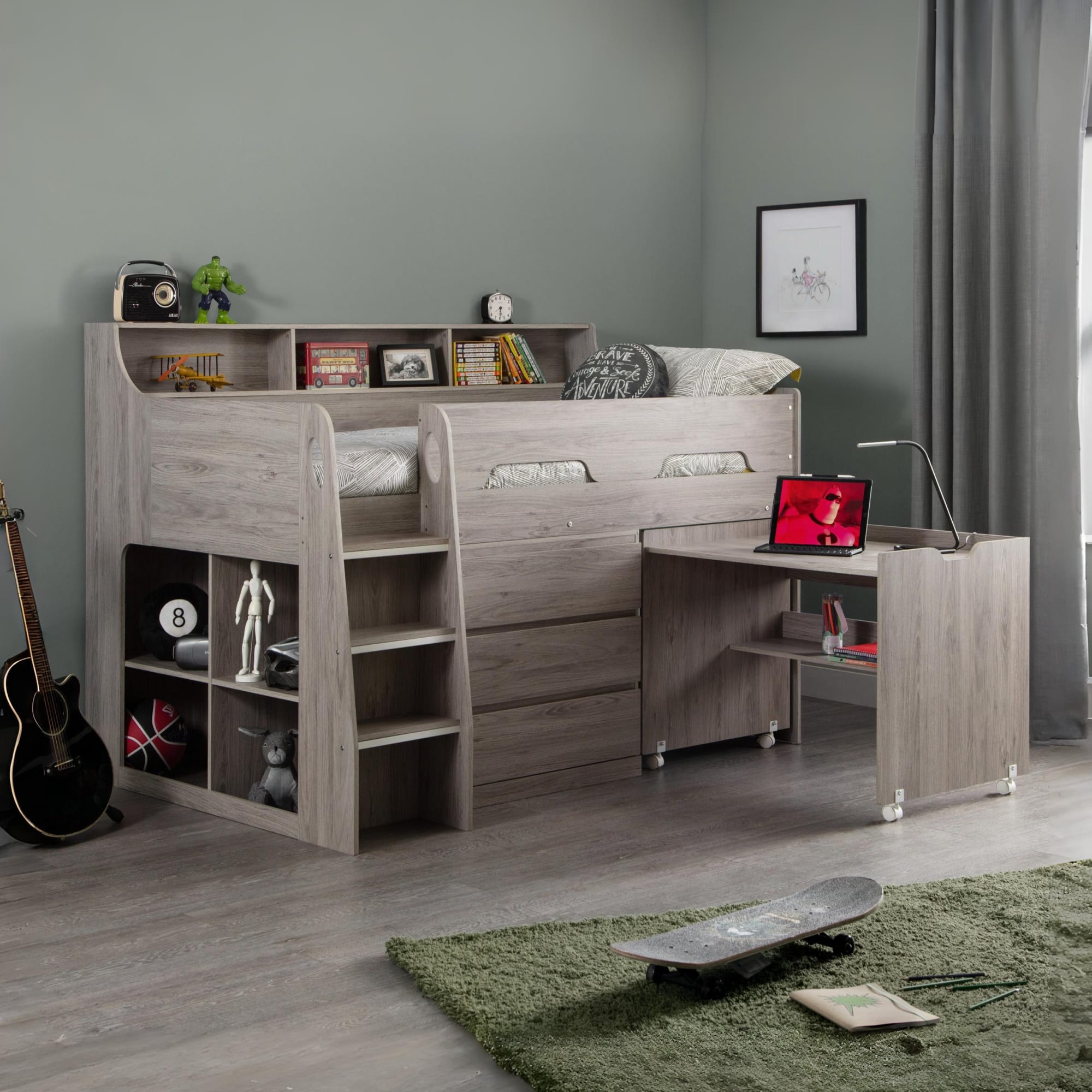 Jupiter Midsleeper Grey Oak - Cozyo