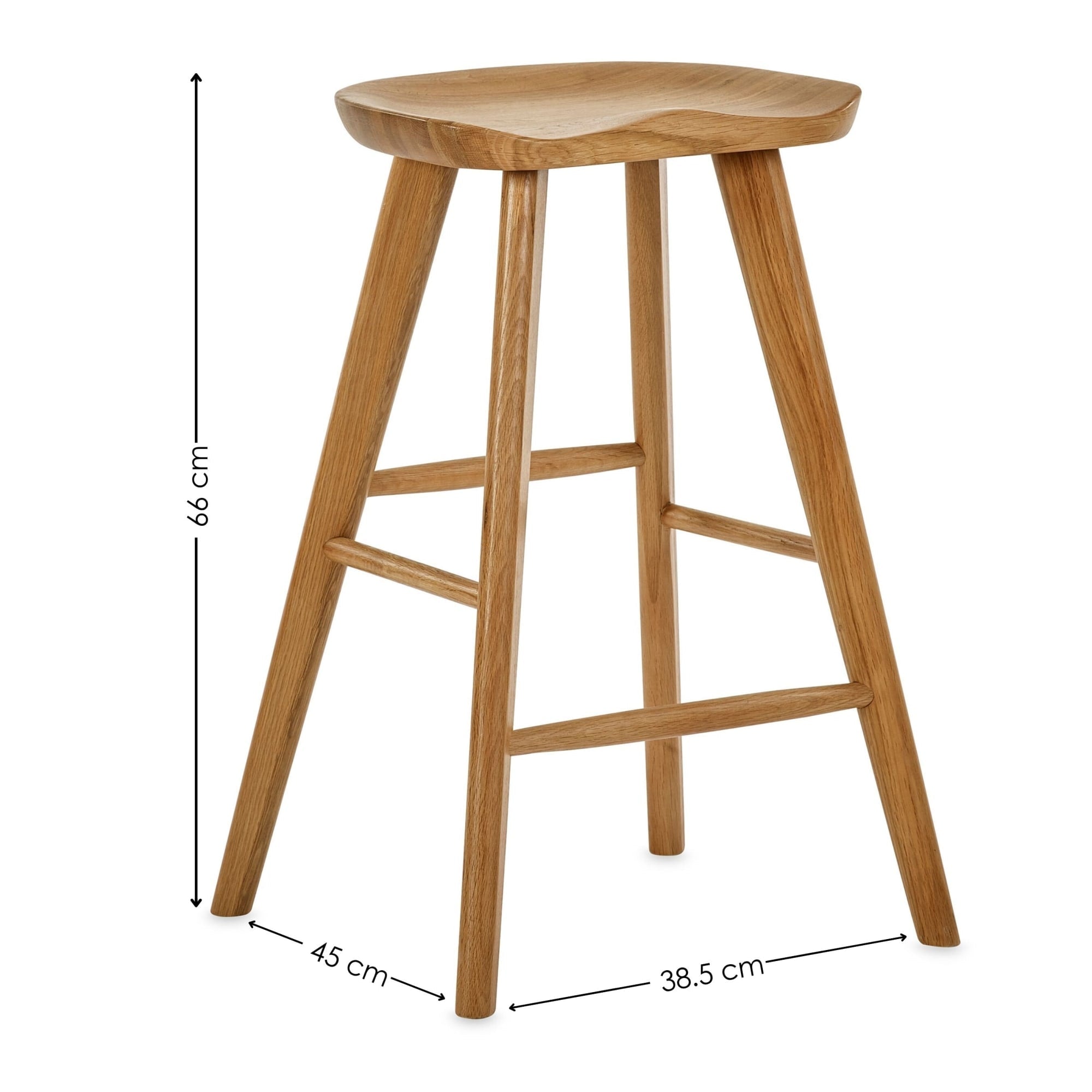 Mulu Natural Solid Oak Bar Stool - Cozyo
