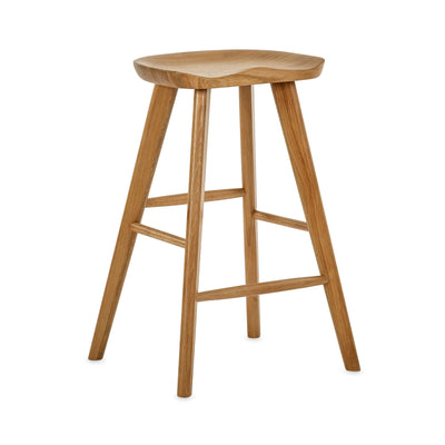 Mulu Natural Solid Oak Bar Stool - Cozyo