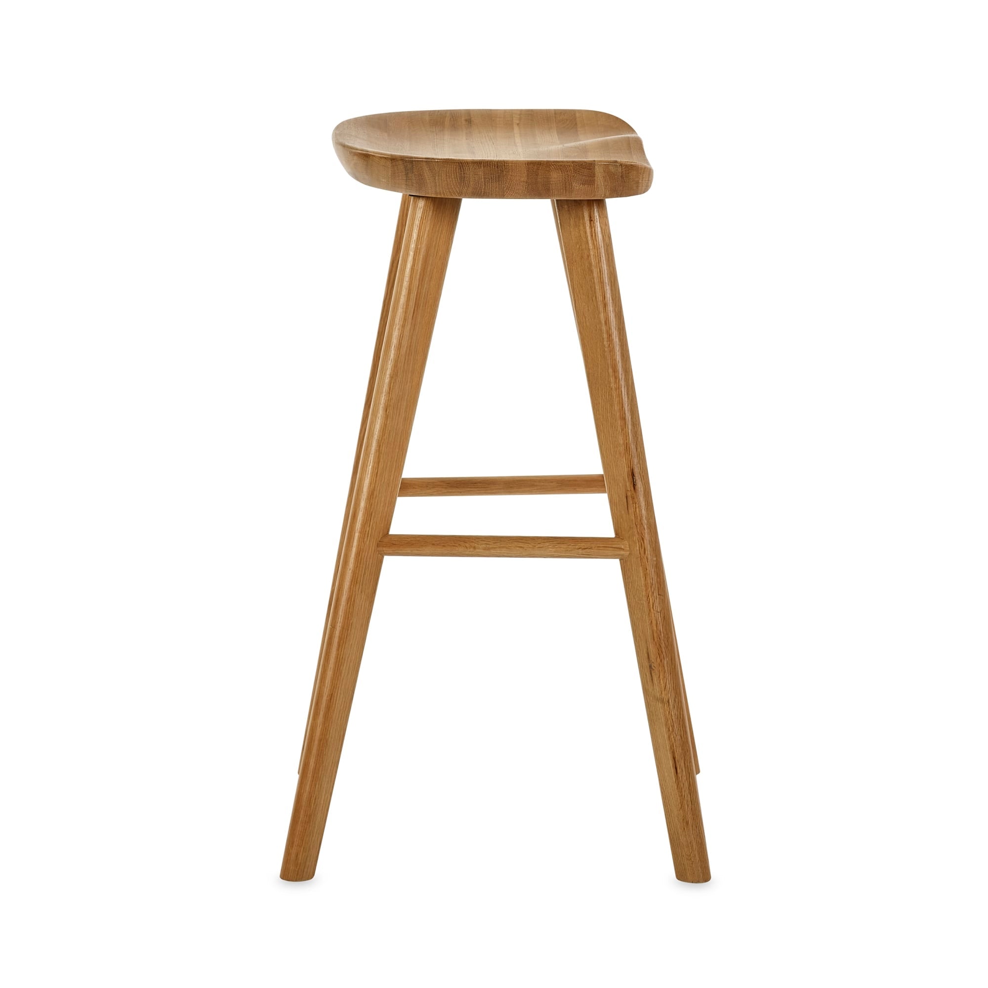Mulu Natural Solid Oak Bar Stool - Cozyo