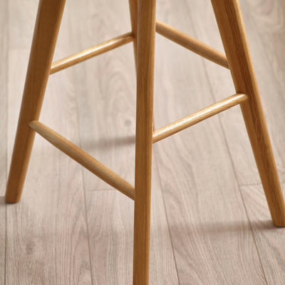 Mulu Natural Solid Oak Bar Stool - Cozyo