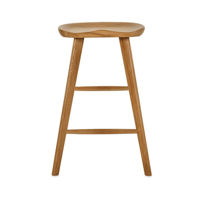 Mulu Natural Solid Oak Bar Stool - Cozyo
