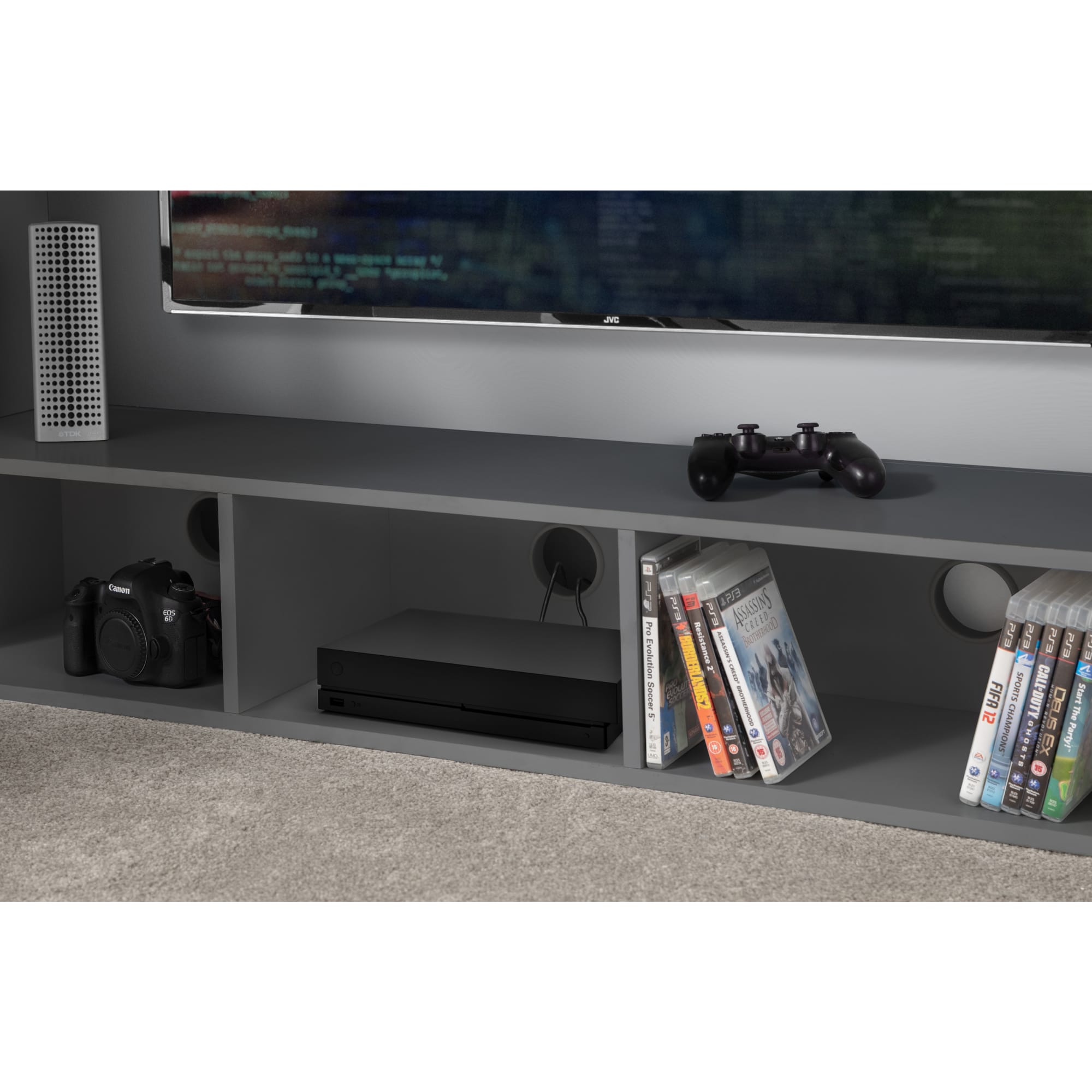 Nebula Gaming Bed With Desk Anthracite - Cozyo