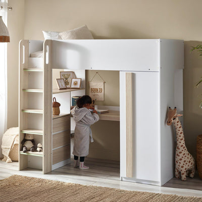 Nebula Gaming Bed With Desk White - Cozyo