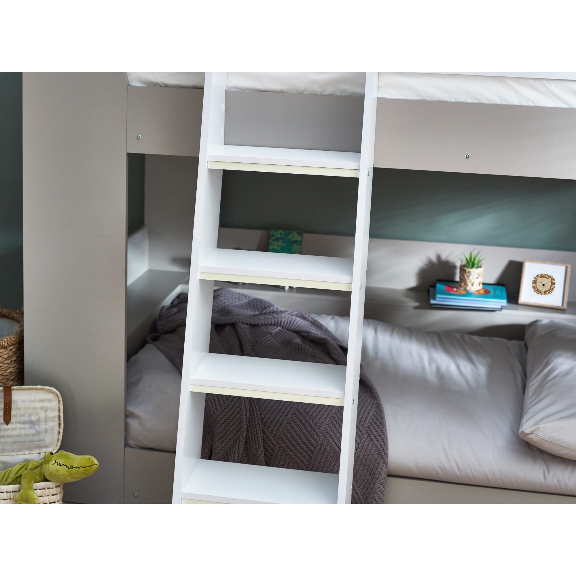 Parsec Bunk Bed Taupe & White - Cozyo