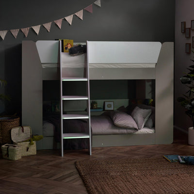 Parsec Bunk Bed Taupe & White - Cozyo