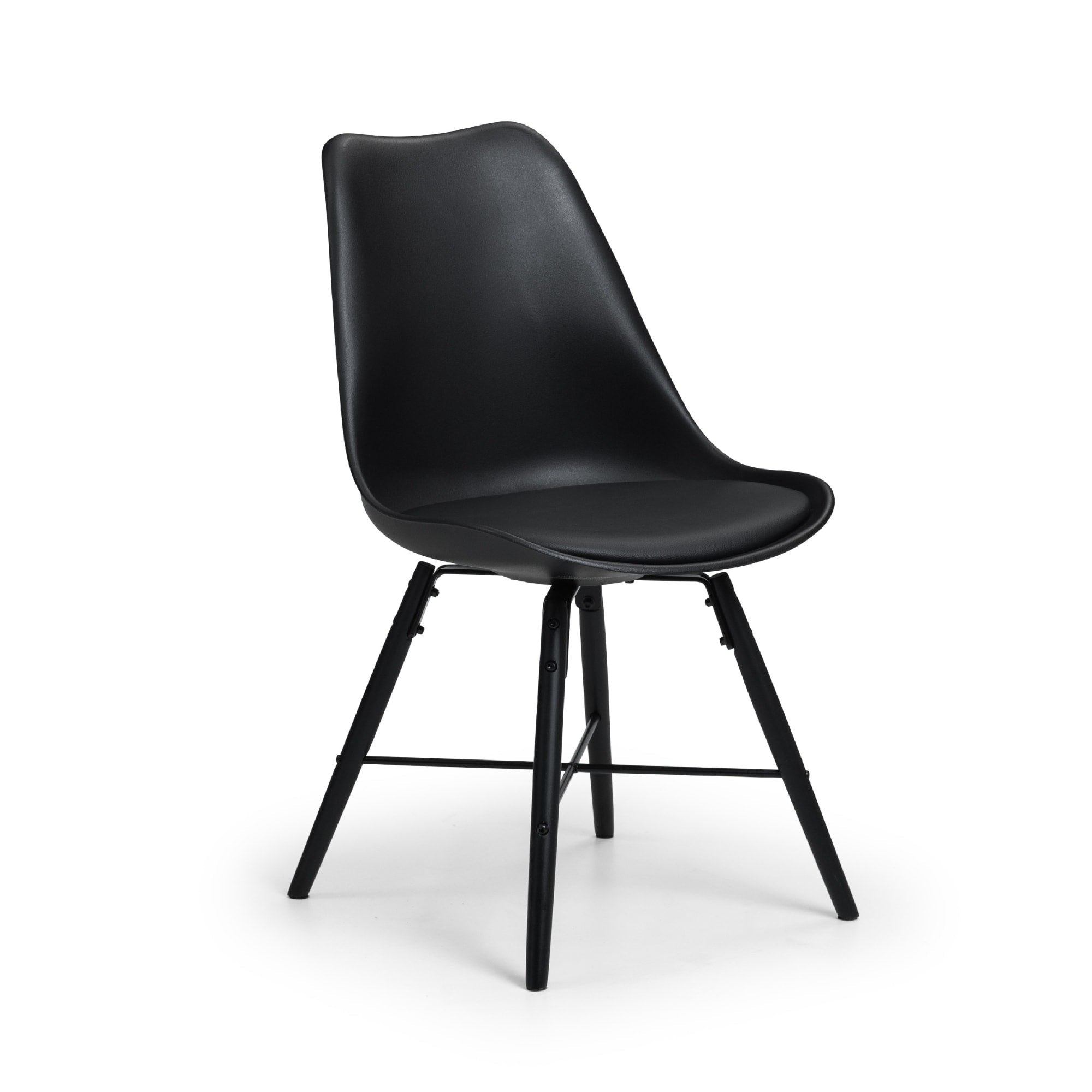 Set Of 2 Kari Dining Chairs - Black Seat & Black Legs - Cozyo