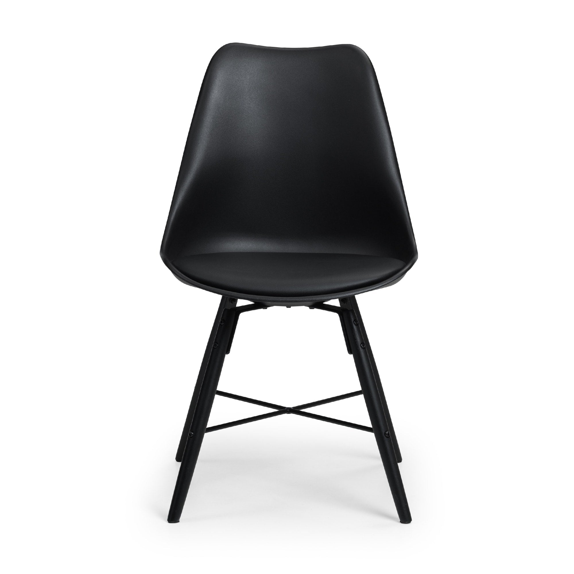 Set Of 2 Kari Dining Chairs - Black Seat & Black Legs - Cozyo