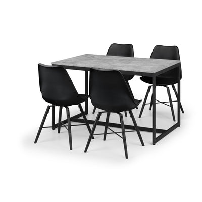 Set Of 2 Kari Dining Chairs - Black Seat & Black Legs - Cozyo