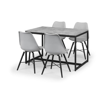Set Of 2 Kari Dining Chairs - Grey Seat & Black Legs - Cozyo