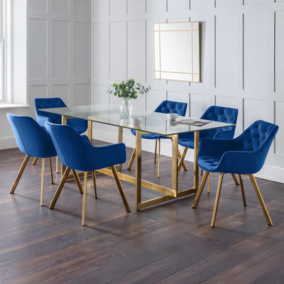 Set Of 2 Lorenzo Dining Chairs - Blue - Cozyo